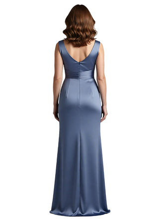 Elegant Mermaid Asymmetrical Sleeveless Long Mother of the Brides Dresses