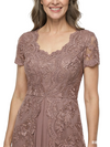 ChicSew Trendy Short Sleeve Lace Overlay Tulle Mother Of The Groom Gowns
