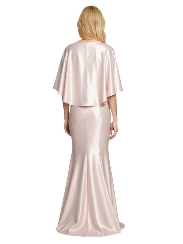 Elegant Side Slit Half Slevees Mermaid Long Mother Of The Bride Dresses