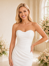 ChicSew Sexy Sweetheart Ruched Strapless Crepe Mermaid Floor-Length Wedding Dress