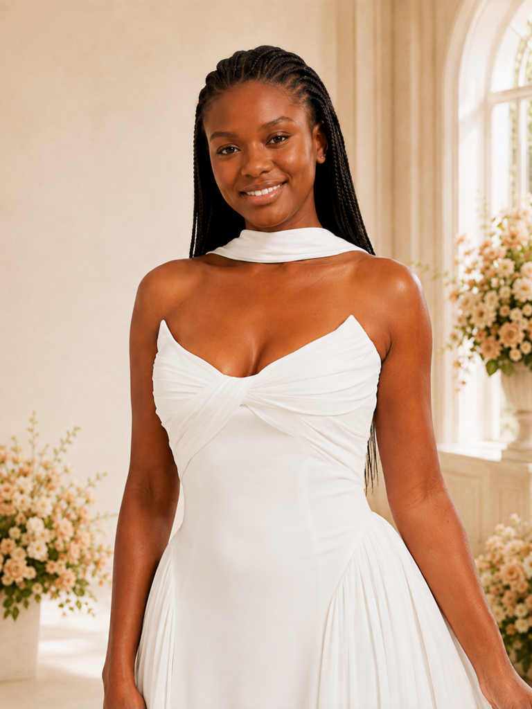 ChicSew Unqiue Sweetheart Chiffon A-Line Floor-Length Wedding Dress With Pleats