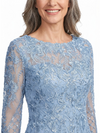 ChicSew Modern Lace A-Line Mother Of The Groom Gowns With Illusion Long Sleeves