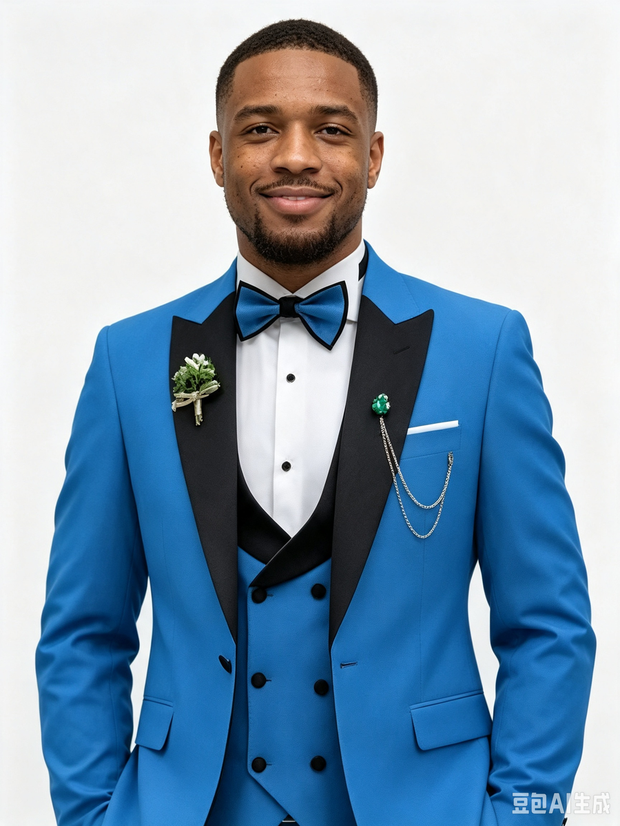 Classic 2 Piece Royal Blue Men's Suit with Regular Fit and Sophisticated Peak Lapel