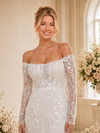 ChicSew Sexy Strapless 3/4 Sleeves Lace Mermaid Long Wedding Dresses With Train