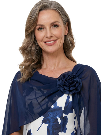 ChicSew Beautiful Chiffon Sheath Floor-Length Mother Of The Bride Dresses With Capelet