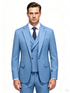 Classic 1 Piece Blue Men's Suit with Regular Fit and Sophisticated Peak Lapel