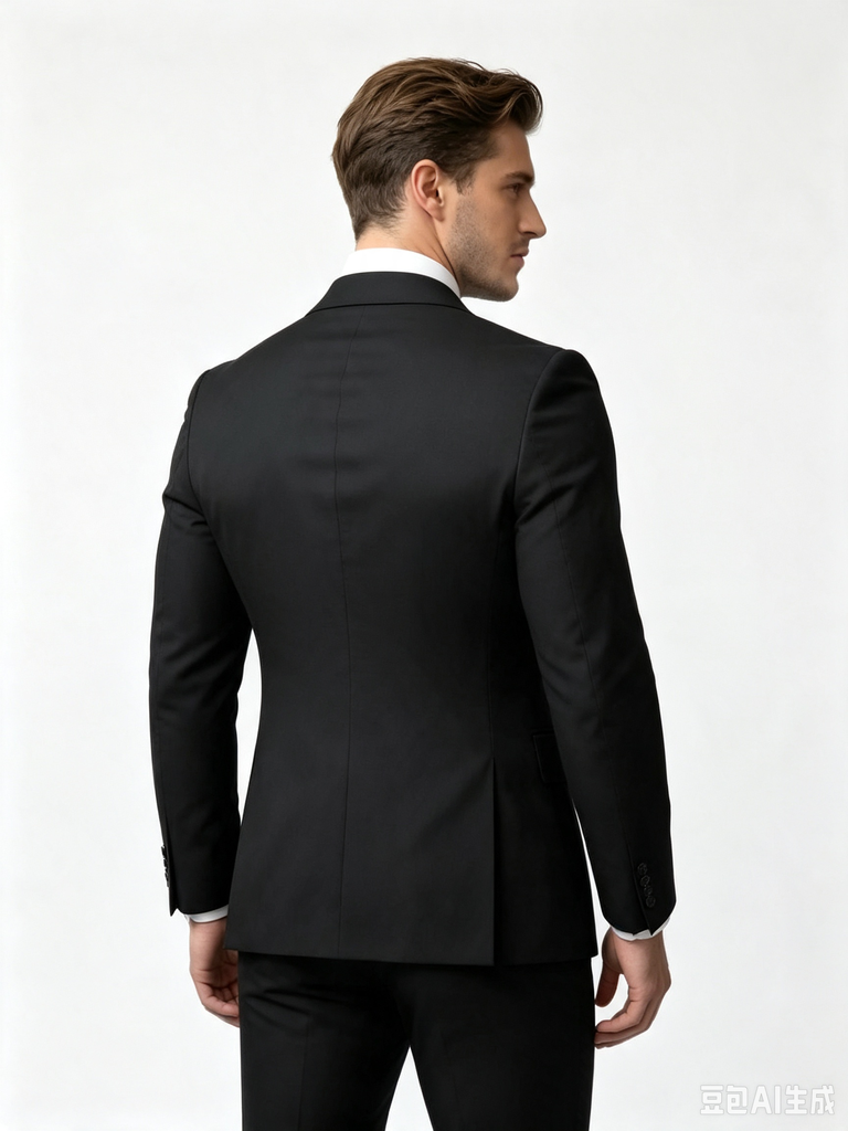 Classic 1 Piece Black Men's Suit with Regular Fit and Sophisticated Peak Lapel