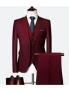 Burgundy Mens Slim Fit Suit Tuxedo 3-Piece Suits CN414