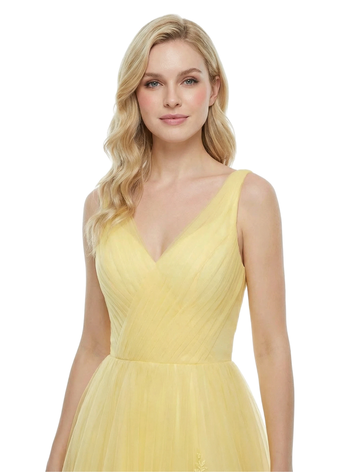 ChicSew Beautiful Spaghetti Straps V-Neck Tulle A-Line Maxi Long Evening Prom Dresses