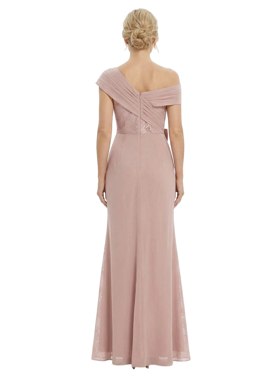 Chicsew Beautiful One Shoulder Lace Appliques Mermaid Chiffon Mother Of The Bride Dress