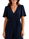ChicSew V-Neck Chiffon Mother Of The Groom Jumpsuit With Short Sleeves