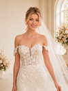 ChicSew Romantic Off Shoulder Mermaid Lace Tulle Floor-Length Wedding Dresses With Train