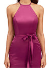 Sexy Halter Soft Satin Mermaid Side Slit Long Bridesmaid Dresses Online