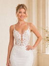 ChicSew Classy Mermaid Spaghetti Straps Sleeveless Lace Tulle Satin Maxi Wedding Dress With Train