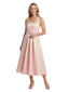 Chicsew Square Sleeveless Floral Jacquard Midi Length Belted Detail Modern Mother of the Bride Dresses