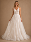ChicSew Romantic Spaghetti Straps Tulle Lace Appliques A-Line Maxi Wedding Dress