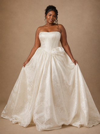 ChicSew Fancy Unique Sweetheart Floral Satin A-Line Floor-Length Wedding Dress With Boning