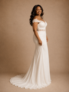 ChicSew Unique Off The Shoulder Lace Appliques Chiffon Long Mermaid Wedding Dress