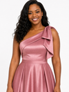 ChicSew Elegant One Shoulder Soft Satin A-Line Long Bridesmaid Dresses With Bow