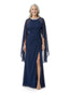 ChicSew Jewel Side Slit Overlay Layered Chiffon Floor-Length Casual Mother of the Bride Dresses