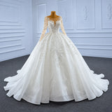 ChicSew Luxurious Long Sleeves Ball Gown Wedding Dress With Sequin