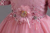 Flower Girls Dress Elegant Rhinestone Off-shoulder A-line with Train Princess Gown for Wedding