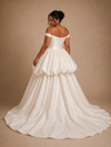 ChicSew Classy Unique Off The Shoulder Satin A-Line Sleeveless Floor-Length Wedding Dress