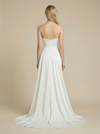 Sheath Spaghetti Straps Side Slit Maxi Long Satin Wedding Dresses Online