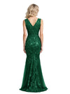 Modern Lace Mermaid Floor Length Mother Of The Bride Dresses V Neck