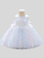 White Dresses For Girls Tulle Lace Infant Toddler Pageant Flower Girl Dress for Weddings and Birthday