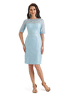 Elegant Chiffon Long Sleeves Lace Beaded Short Mother Of The Groom Dresses With Jacket