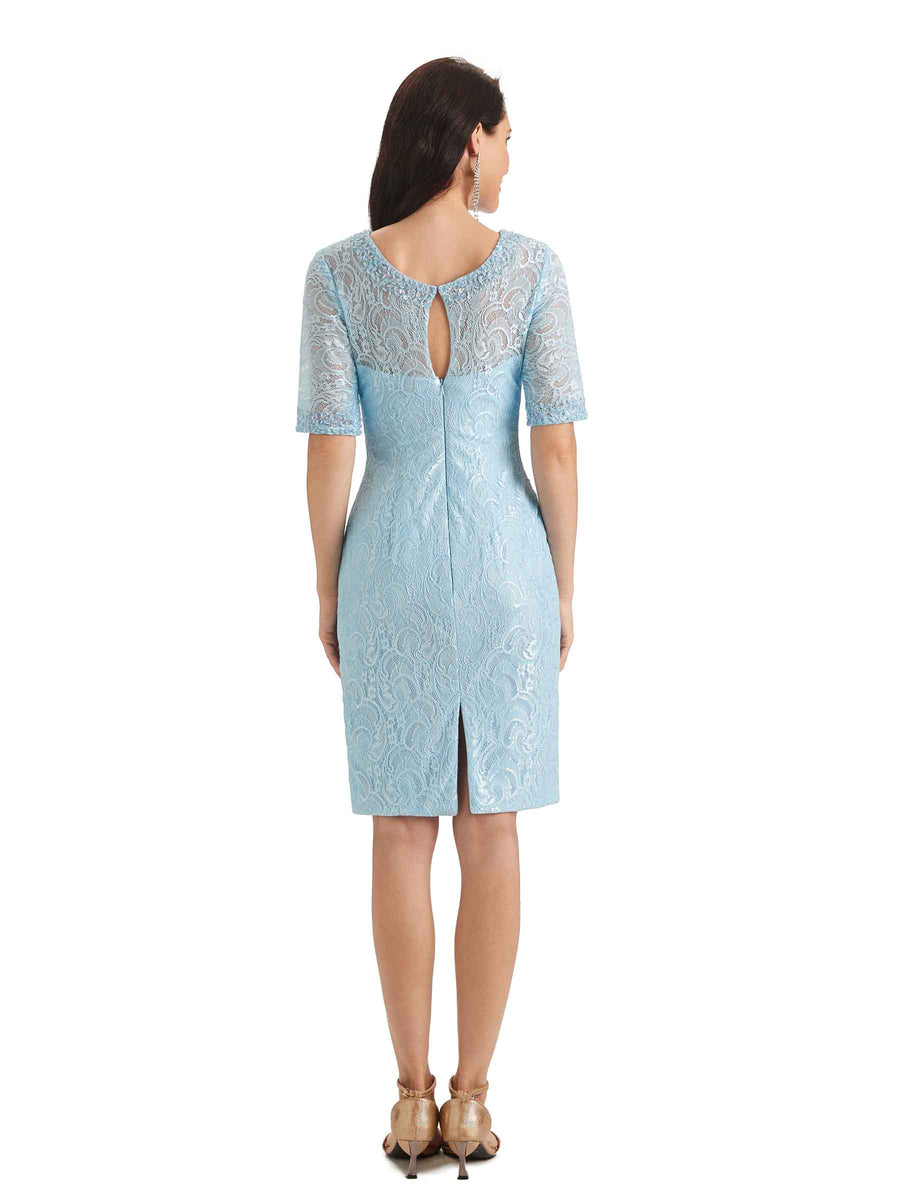 Elegant Chiffon Long Sleeves Lace Beaded Short Mother Of The Groom Dresses With Jacket