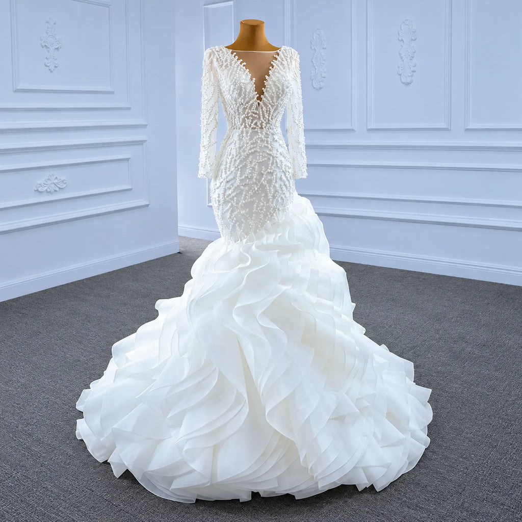 ChicSew Sparkly Mermaid Sequined Ball Gown Wedding Dress