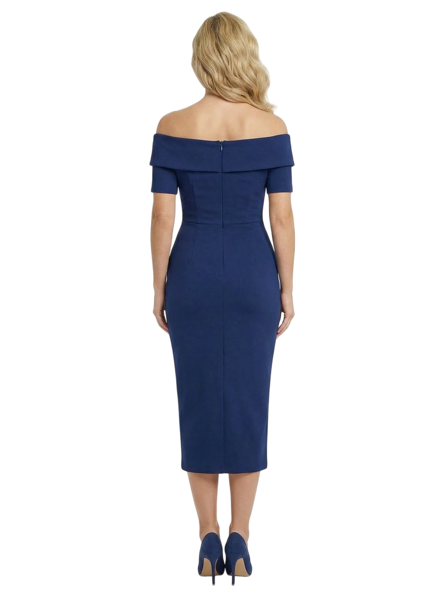 Chicsew Elegant Off Shoulder Short Sleeves Sheath Mother of The Groom Dress