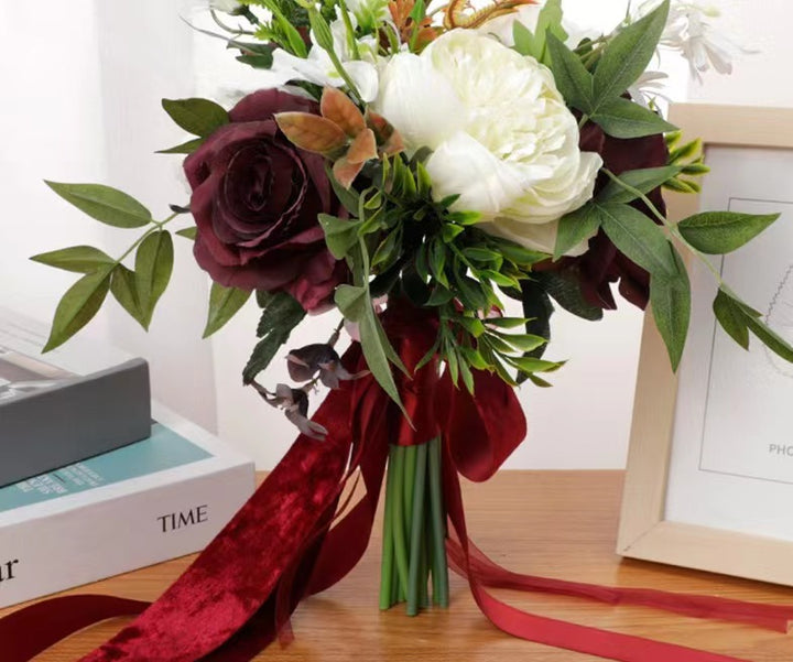 Wedding Flower For The Groom And Bride, Simulated Rose Wedding Bouquet, WF23