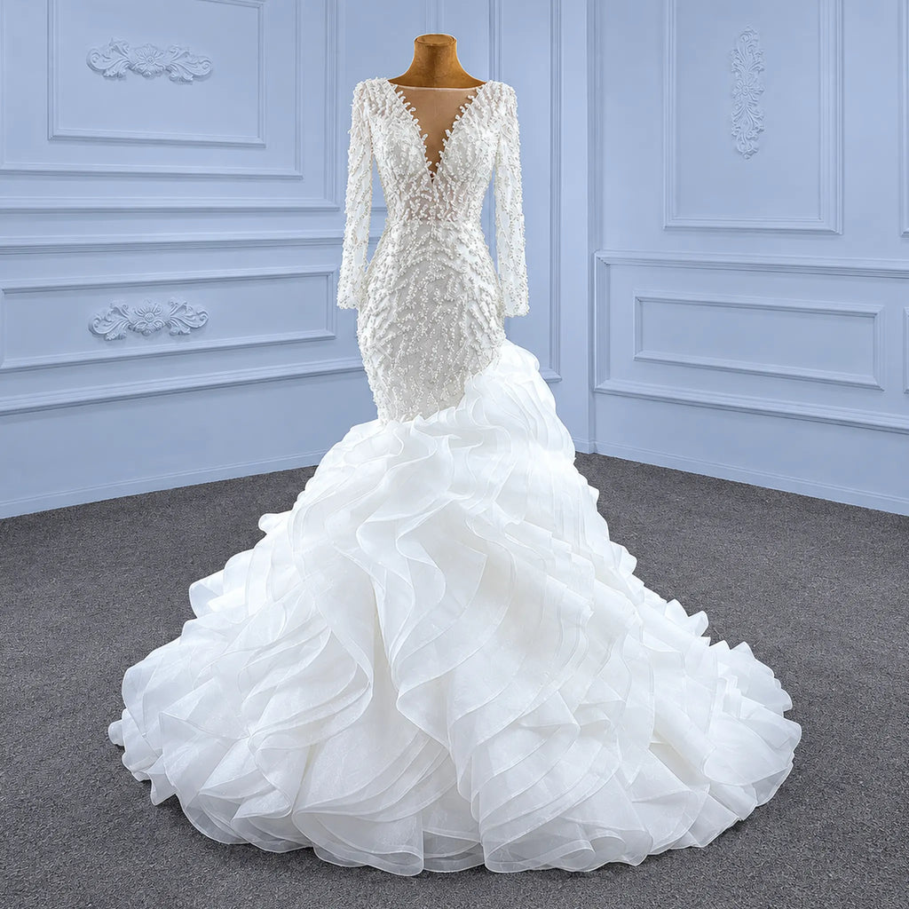 ChicSew Sparkly Mermaid Sequined Ball Gown Wedding Dress