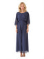Elegant Chiffon Jewel Cape Sleeves Pantsuit For Mother of The Bride