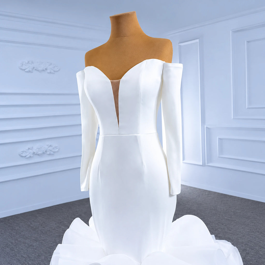 ChicSew Sparkly Mermaid Long Sleeves Ball Gown Wedding Dress