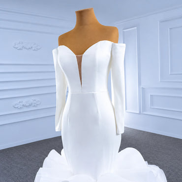 ChicSew Sparkly Mermaid Long Sleeves Ball Gown Wedding Dress