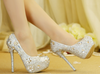 Women's Wedding Shoes Bow Crystal High Heel Decorative Heel Bridal Shoes,H32