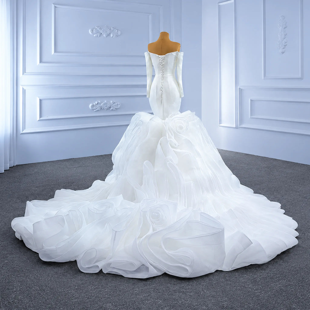 ChicSew Sparkly Mermaid Long Sleeves Ball Gown Wedding Dress