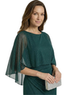 Chicsew Classy Jewel Sheath Half Sleeves Glitter Jersey Mother Of The Groom Dress