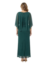 Chicsew Classy Jewel Sheath Half Sleeves Glitter Jersey Mother Of The Groom Dress