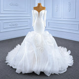 ChicSew Sparkly Mermaid Long Sleeves Ball Gown Wedding Dress