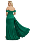 ChicSew Sexy Off The Shoulder Beaded Mermaid Satin Prom Dresses with Slit