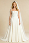 A-Line Jewel Spaghetti Straps Maxi Long Satin Wedding Dresses Online