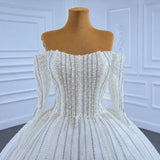 ChicSew Luxurious Off Shoulder A-Line Ball Gown Wedding Dress With Beading