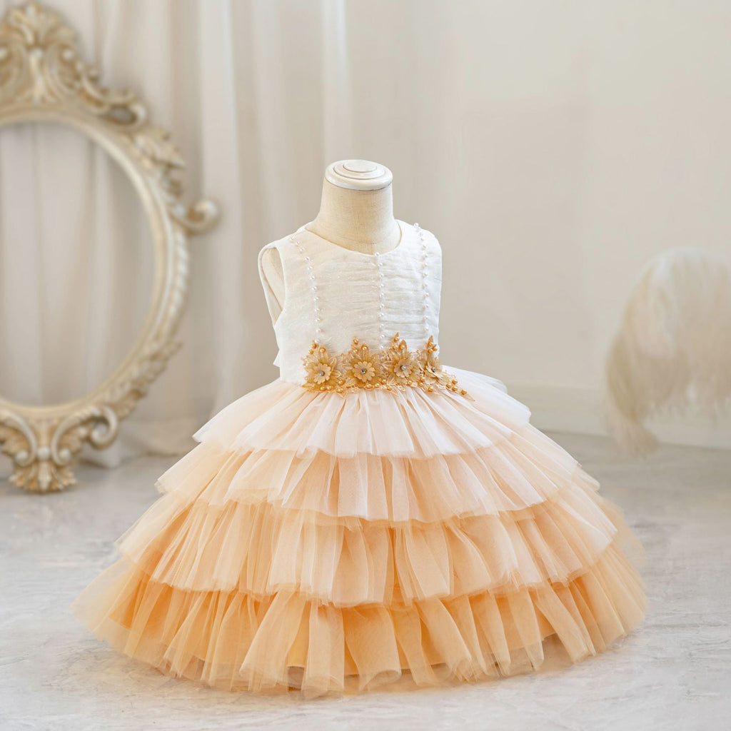 Gradient Flower Girls Dress Cute Princess Gown for Wedding Gradient Kids Tutu Dresses