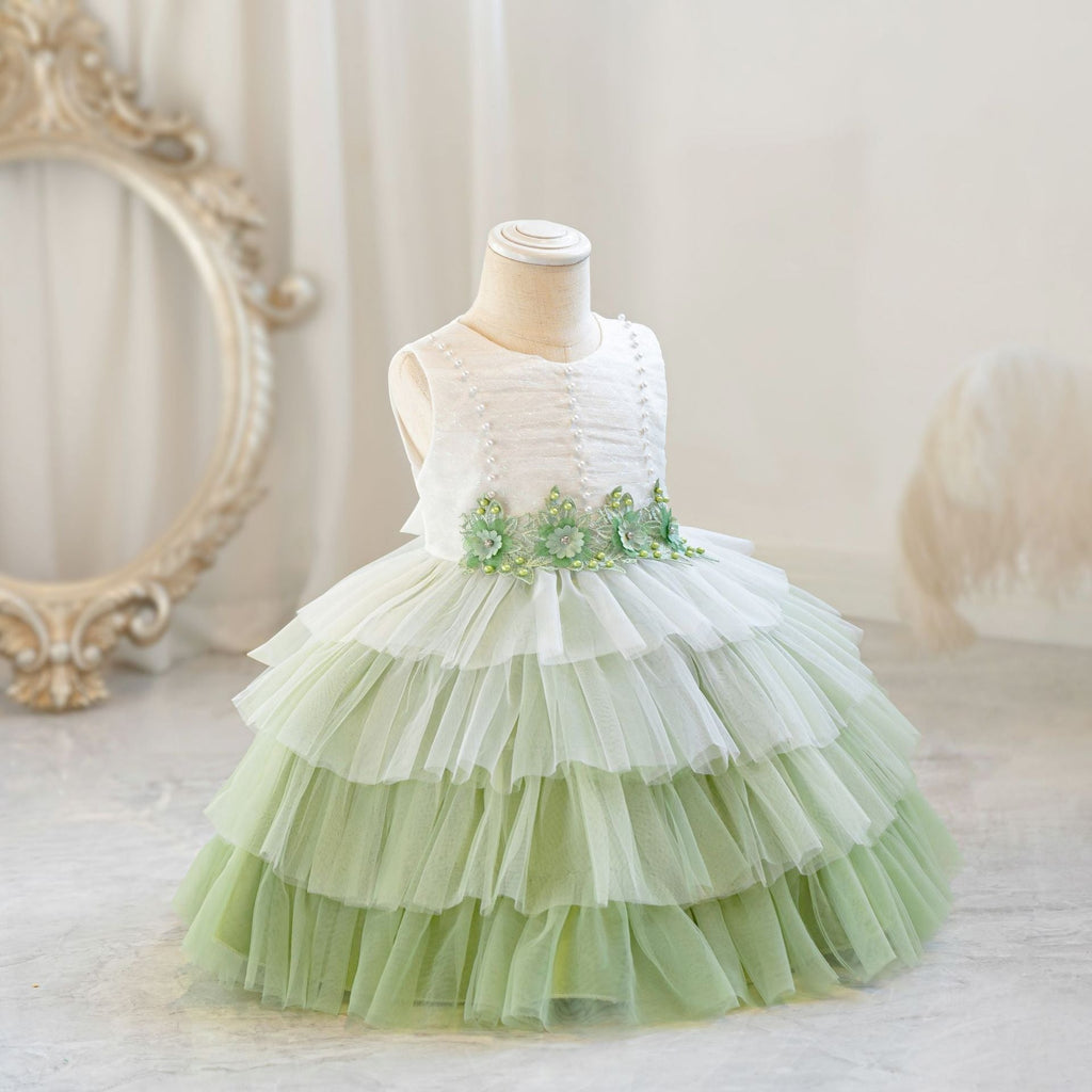 Gradient Flower Girls Dress Cute Princess Gown for Wedding Gradient Kids Tutu Dresses