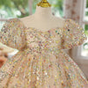 Shiny Bling Flower Girl Dresses For Wedding Lace Applique Baby Birthday Party Dress Girls